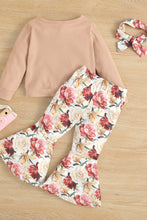 Load image into Gallery viewer, Baby Girls' Top and Floral Bell Bottoms Pants Set
