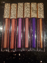 Load image into Gallery viewer, Glam V Luxe  Boutique- The Royal Jayla Collection, Jewel Shades Liquid Shimmer Lipsticks - Smudgeproof, No Rub off on your Mask!!
