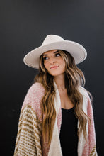 Load image into Gallery viewer, Fame Flat Brim Faux Leather Strap Fedora