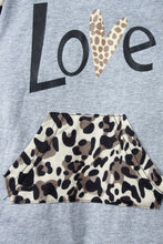 Load image into Gallery viewer, Girls Cheetah Leopard Pattern Contrast Hooded Jumpsuit