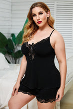 Load image into Gallery viewer, Lace Trim Plus Size Pajamas Set