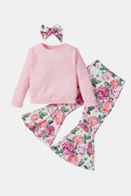 Load image into Gallery viewer, Baby Girls' Top and Floral Bell Bottoms Pants Set