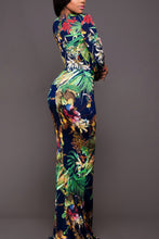 Load image into Gallery viewer, Printed Plunge Neck Leg Split Maxi Dress