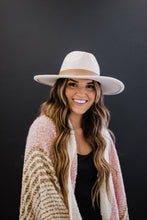 Load image into Gallery viewer, Fame Flat Brim Faux Leather Strap Fedora