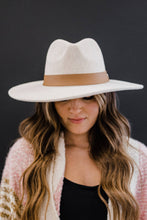 Load image into Gallery viewer, Fame Flat Brim Faux Leather Strap Fedora