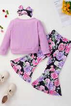 Load image into Gallery viewer, Baby Girls' Top and Floral Bell Bottoms Pants Set