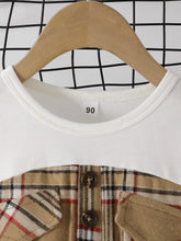 Load image into Gallery viewer, Girls Spliced Plaid Tie Waist Dress