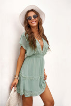 Load image into Gallery viewer, Deep V-Neck Tassels Lace Dress