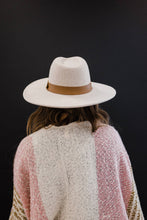 Load image into Gallery viewer, Fame Flat Brim Faux Leather Strap Fedora