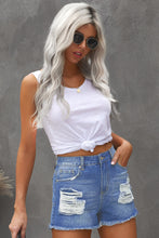Load image into Gallery viewer, Frayed Hem Denim Shorts