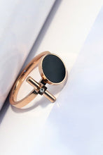 Load image into Gallery viewer, Geometric Black Enamel Ring
