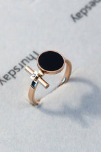 Load image into Gallery viewer, Geometric Black Enamel Ring
