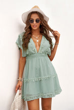 Load image into Gallery viewer, Deep V-Neck Tassels Lace Dress
