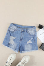 Load image into Gallery viewer, Frayed Hem Denim Shorts
