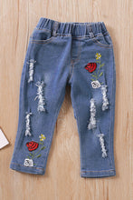 Load image into Gallery viewer, Toddler Girls&#39; Peplum Top and Embroidered Jeans set
